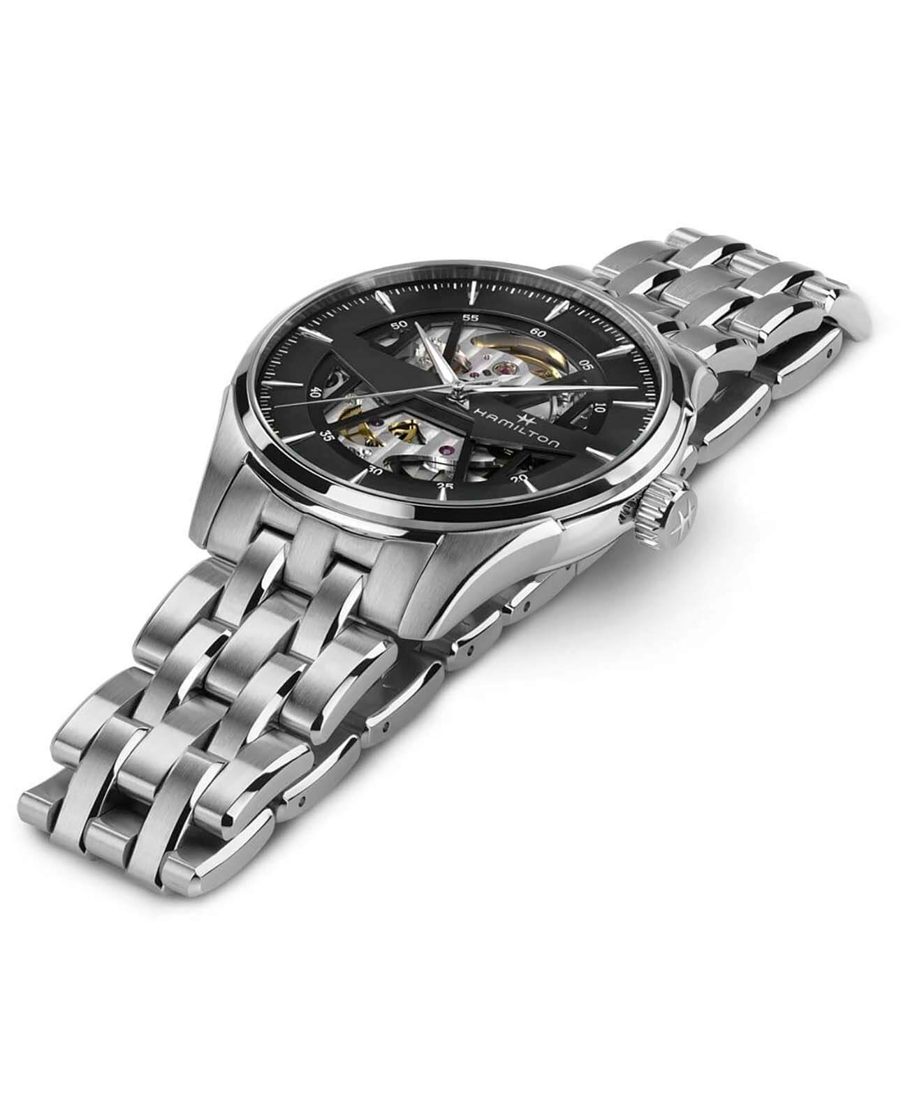 Hamilton Hamilton Jazzmaster Skeleton Auto H42535180, jazzmaster швейцария мужские часы на браслете нержавеющая сталь боковой вид