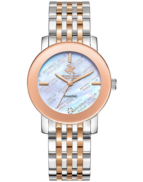 Beverly Hills Polo Club Beverly Hills Polo Club BP3670C.520  BP3670C.520 кварцевые женские часы перламутровый циферблат, браслет нержавеющая сталь с pvd-покрытием — вид спереди