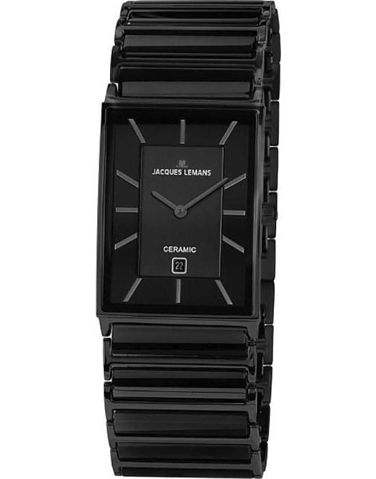 Jacques Lemans Jacques Lemans 1-1593B,  австрия мужские часы на браслете сталь + pvd + керамика боковой вид