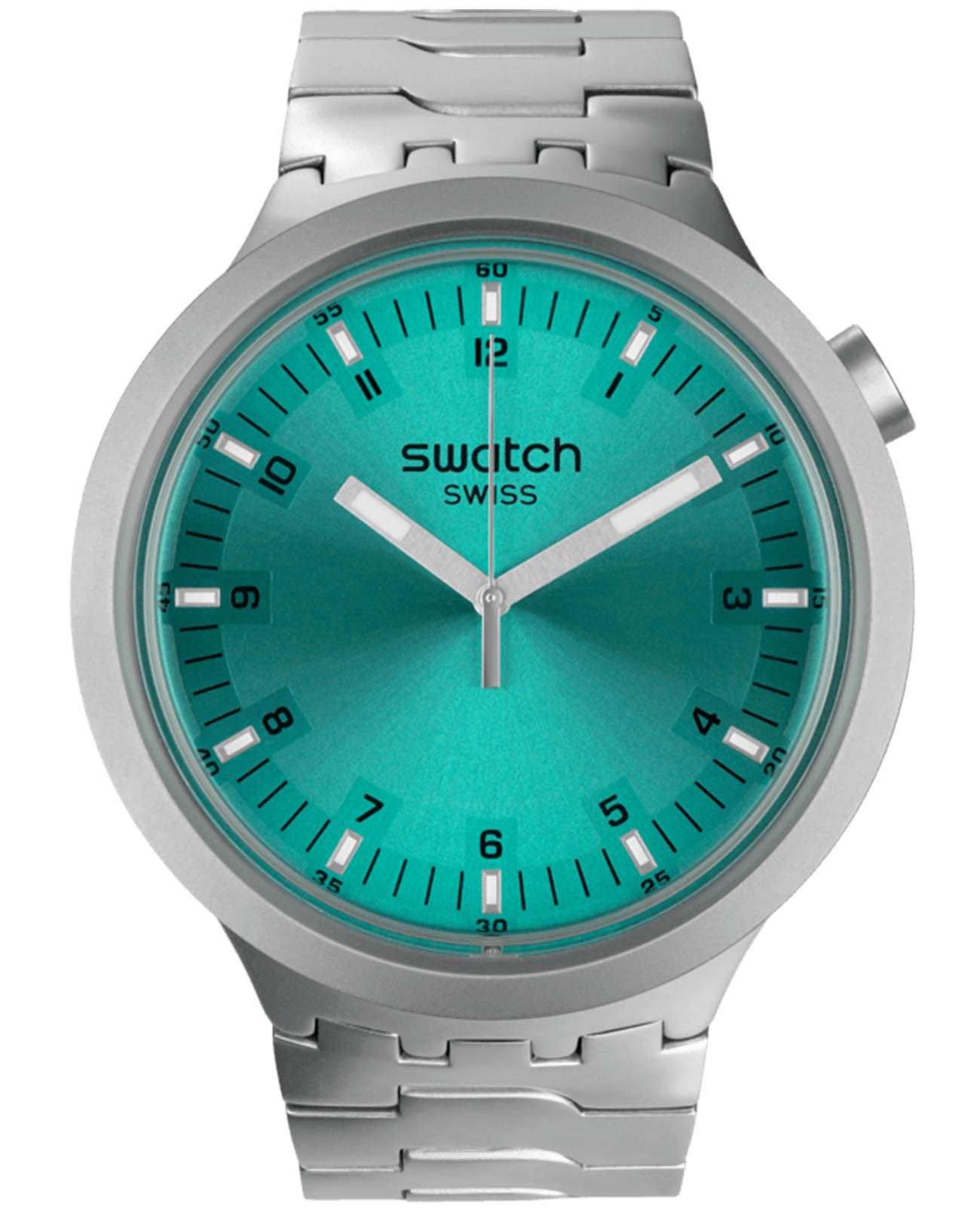 Swatch Swatch Big Bold Irony Standard SB07S100G  SB07S100G кварцевые женские часы бирюзовый циферблат, браслет нержавеющая сталь — вид спереди