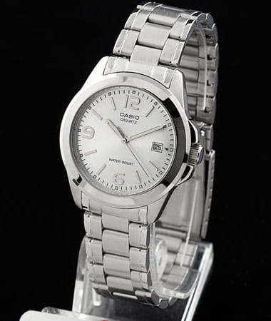 Casio Casio Collection MTP-1215A-7ADF (MTP-1215A-7A) кварцевые мужские часы часы крупный план серебристый циферблата