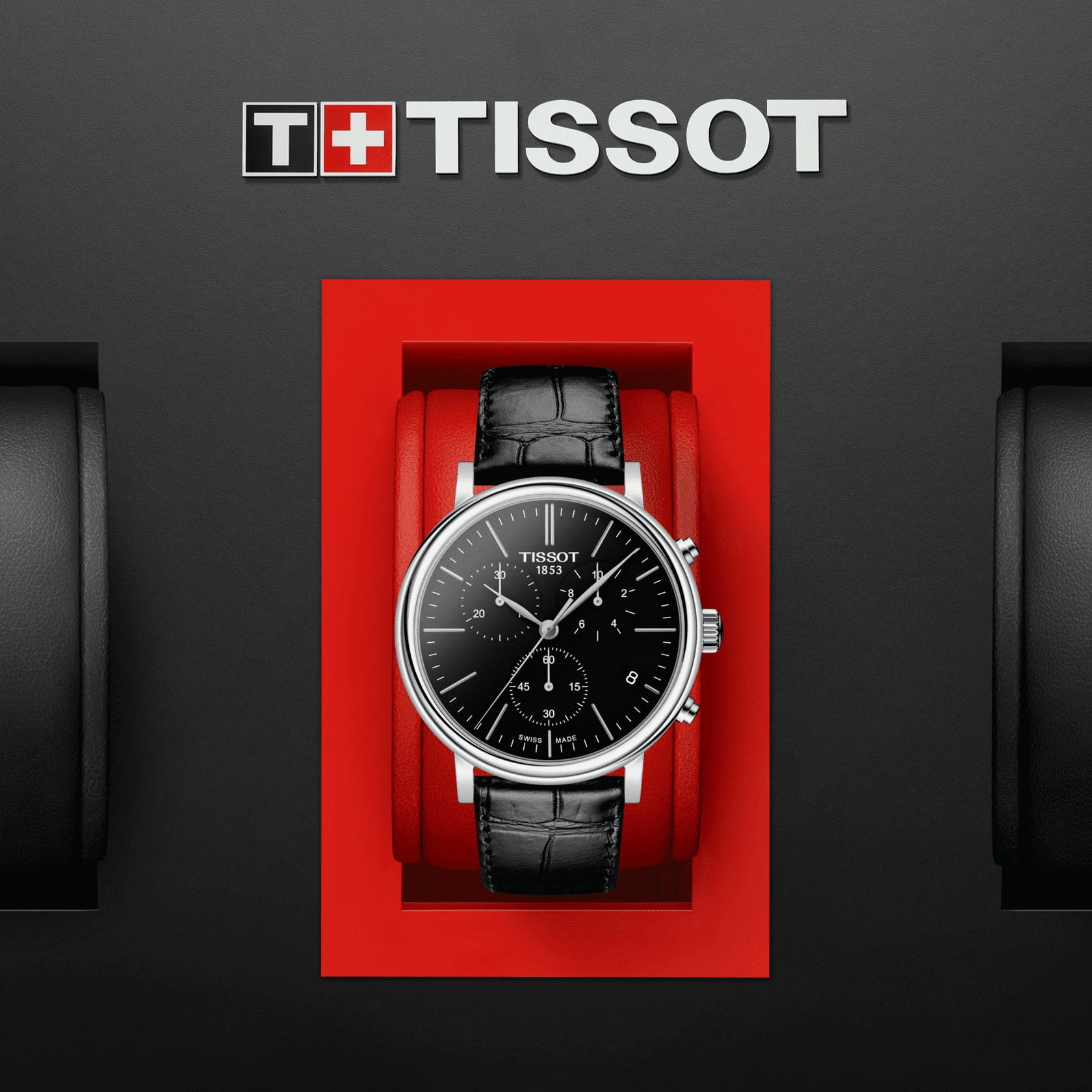 Tissot Tissot Carson Premium Chronograph T122.417.16.051.00, t-classic швейцария мужские часы на браслете кожаный боковой вид