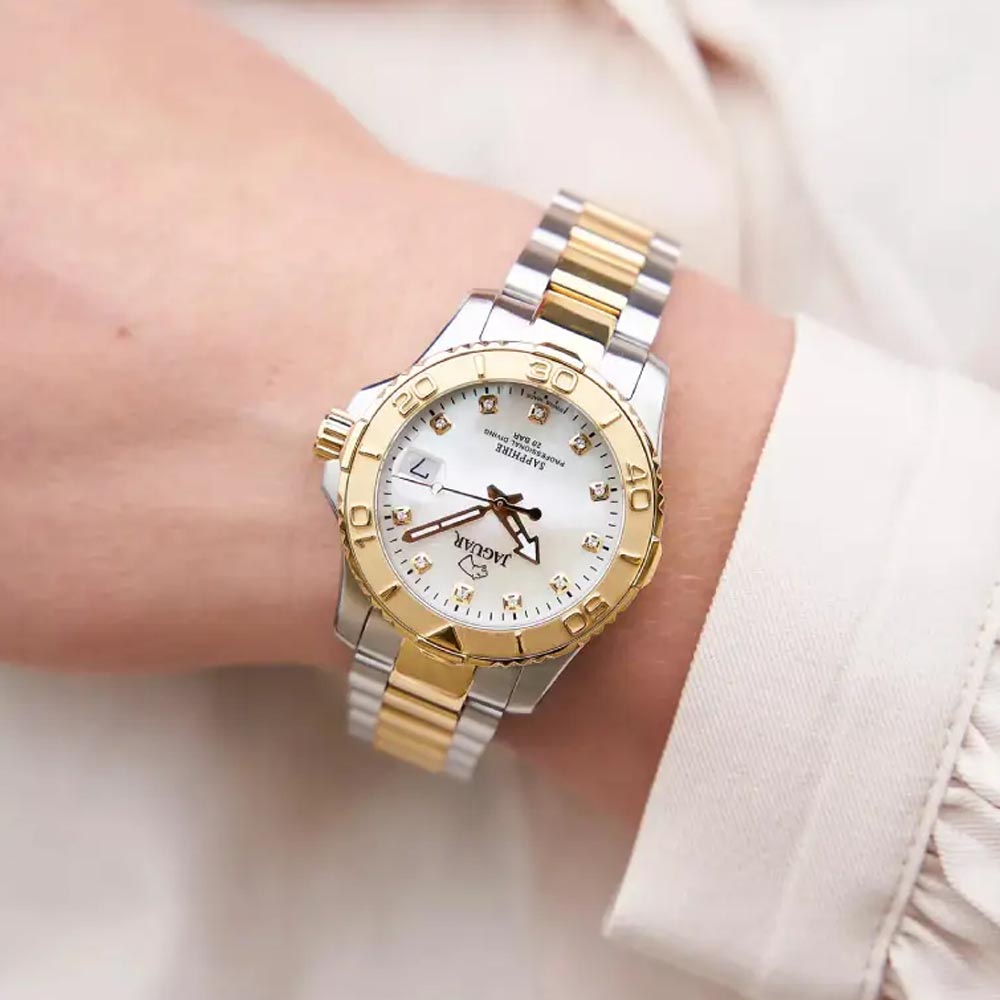 Jaguar Jaguar Couple Diver J896/3,  швейцария женские часы на браслете нержавеющая сталь с pvd-покрытием боковой вид