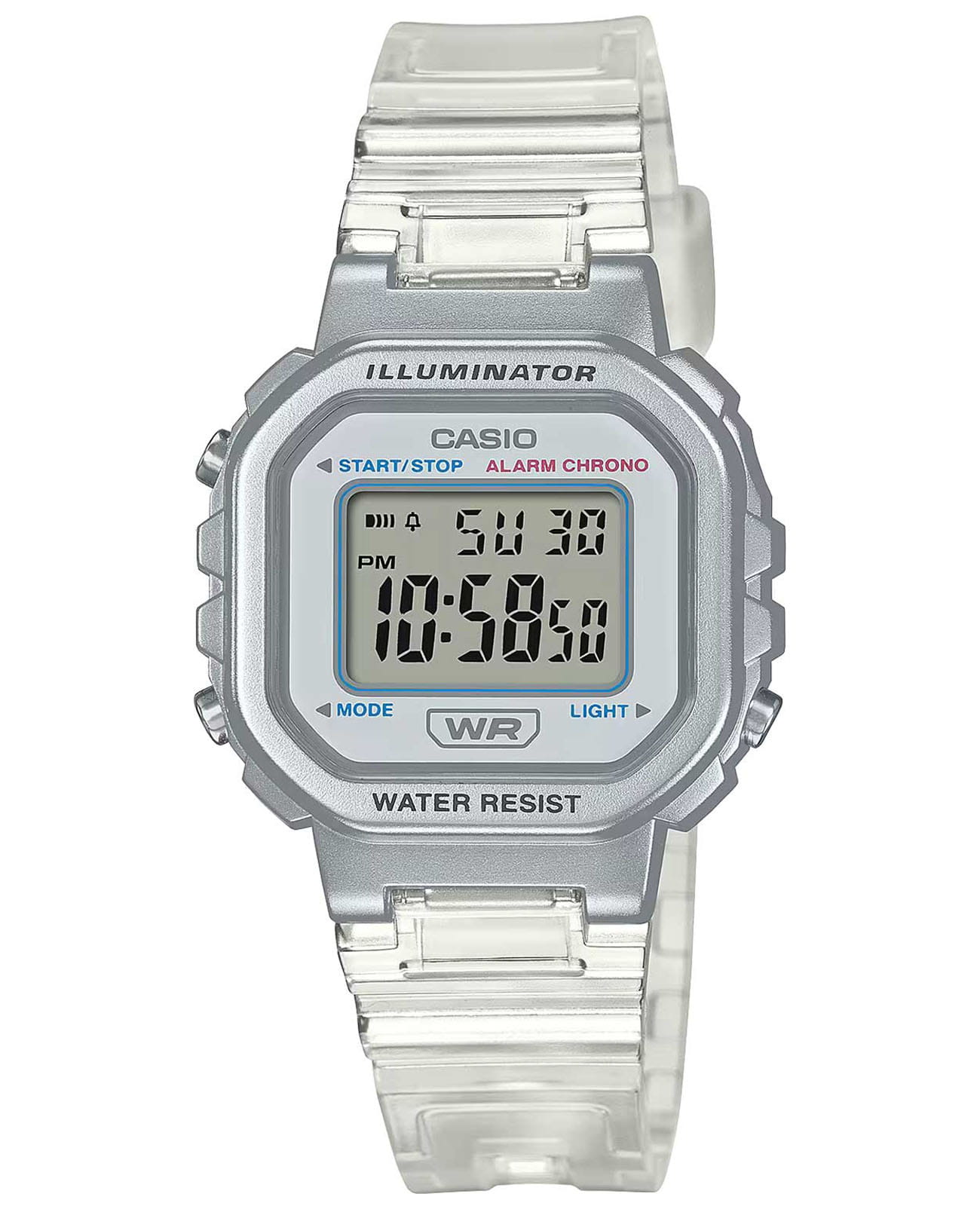 Casio Casio Collection LA-20WHS-7A  LA-20WHS-7A кварцевые женские часы серый циферблат, браслет пластик — вид спереди
