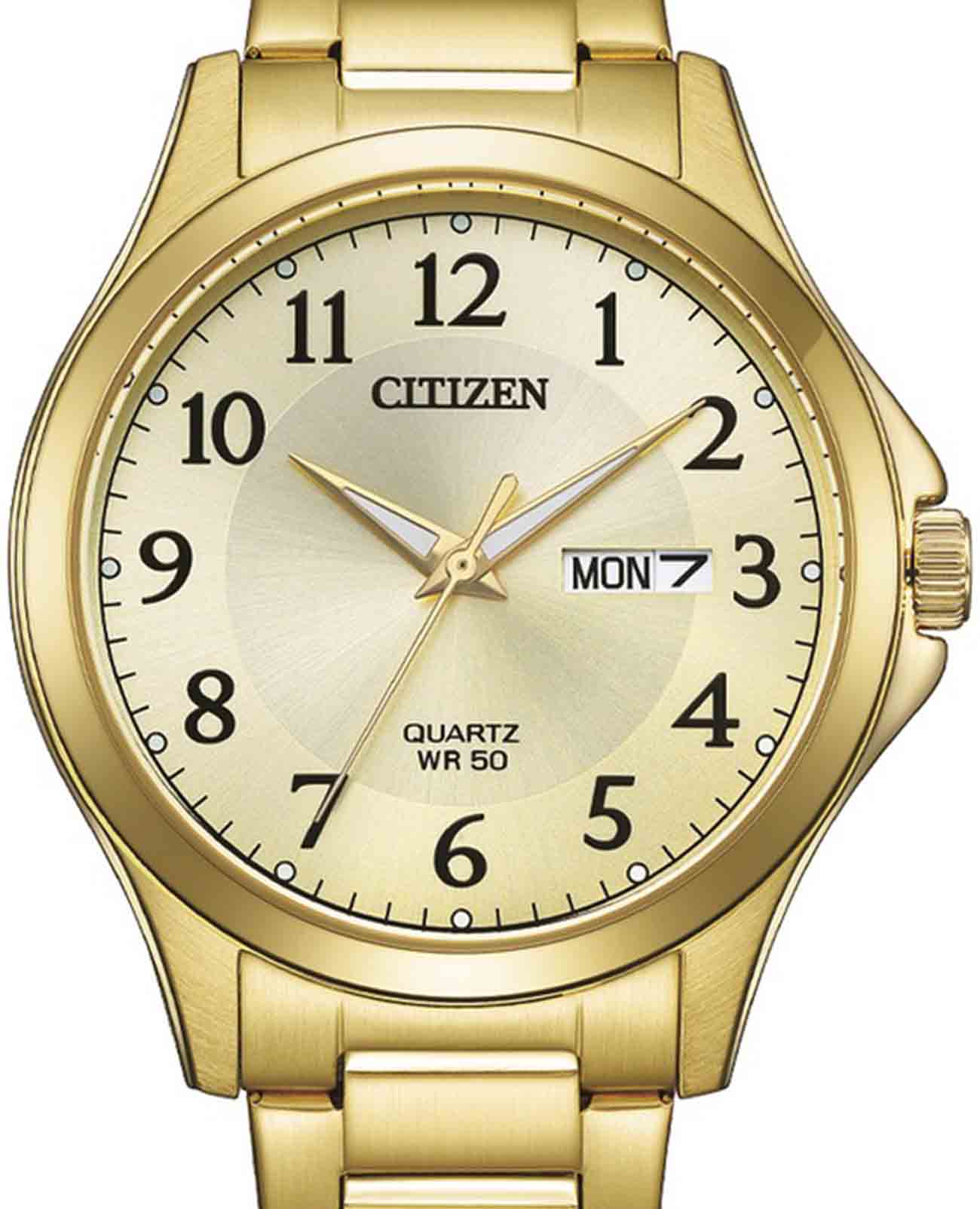 Citizen Citizen Basic BF2028-83P,  япония мужские часы на браслете нержавеющая сталь с ip-покрытием боковой вид