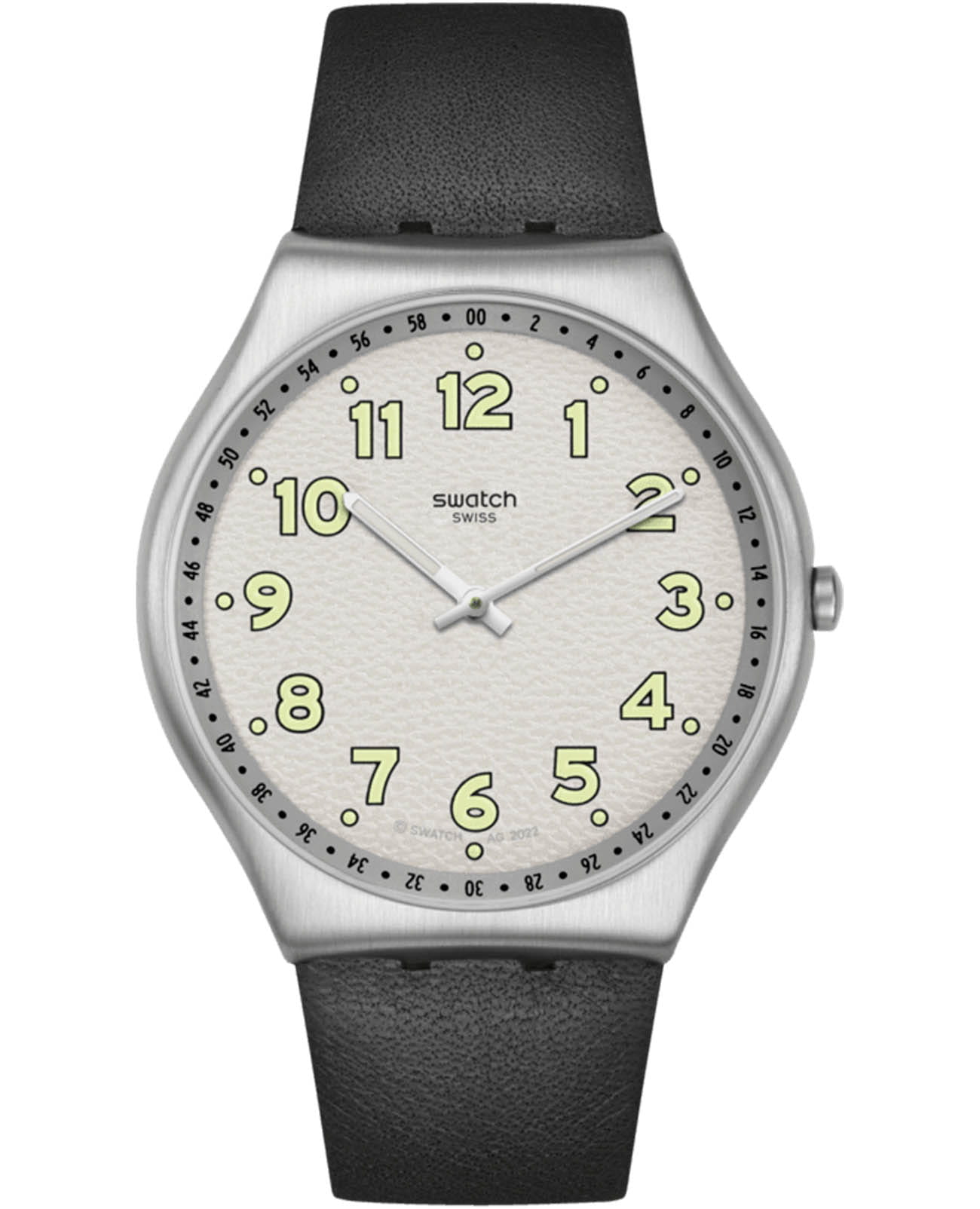 Swatch Swatch Skin Irony 42 SS07S134  SS07S134 кварцевые женские часы серый циферблат, браслет кожаный — вид спереди