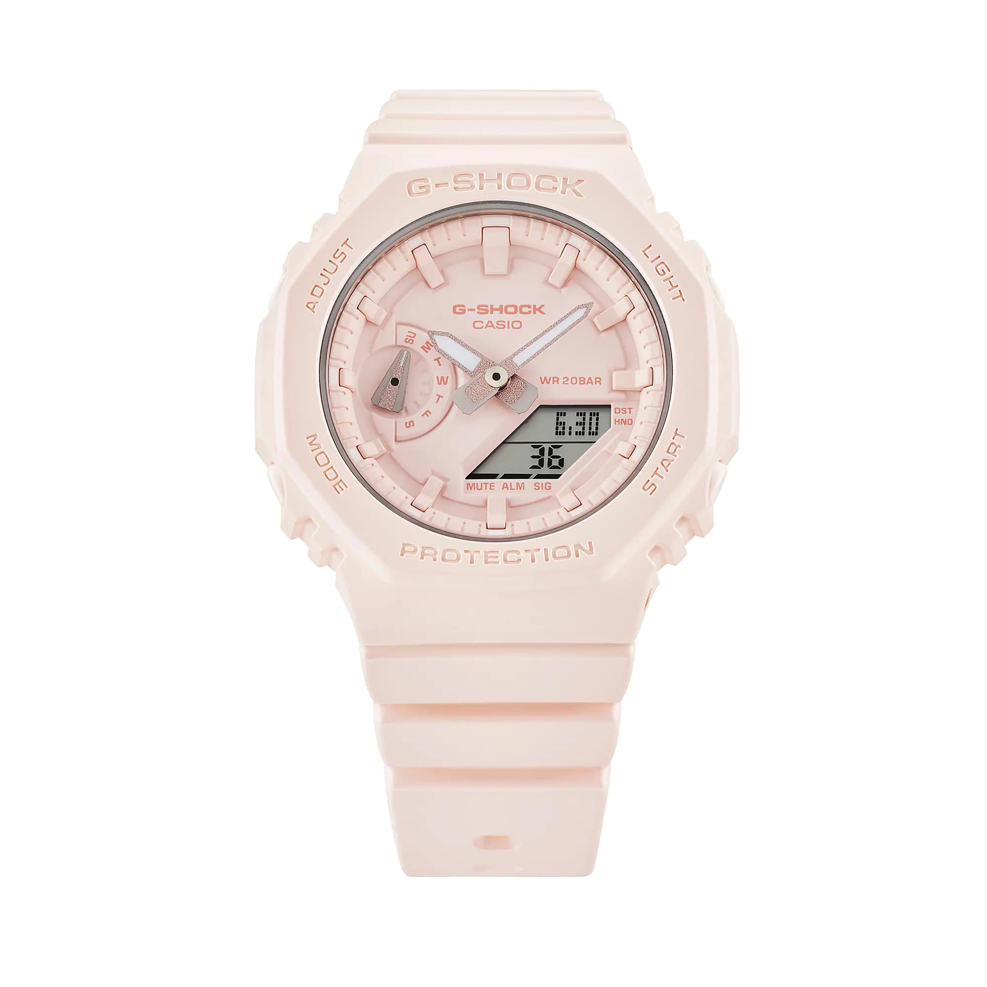 Casio Casio G-Shock GMA-S2100BA-4A электронные женские часы часы крупный план розовый циферблата