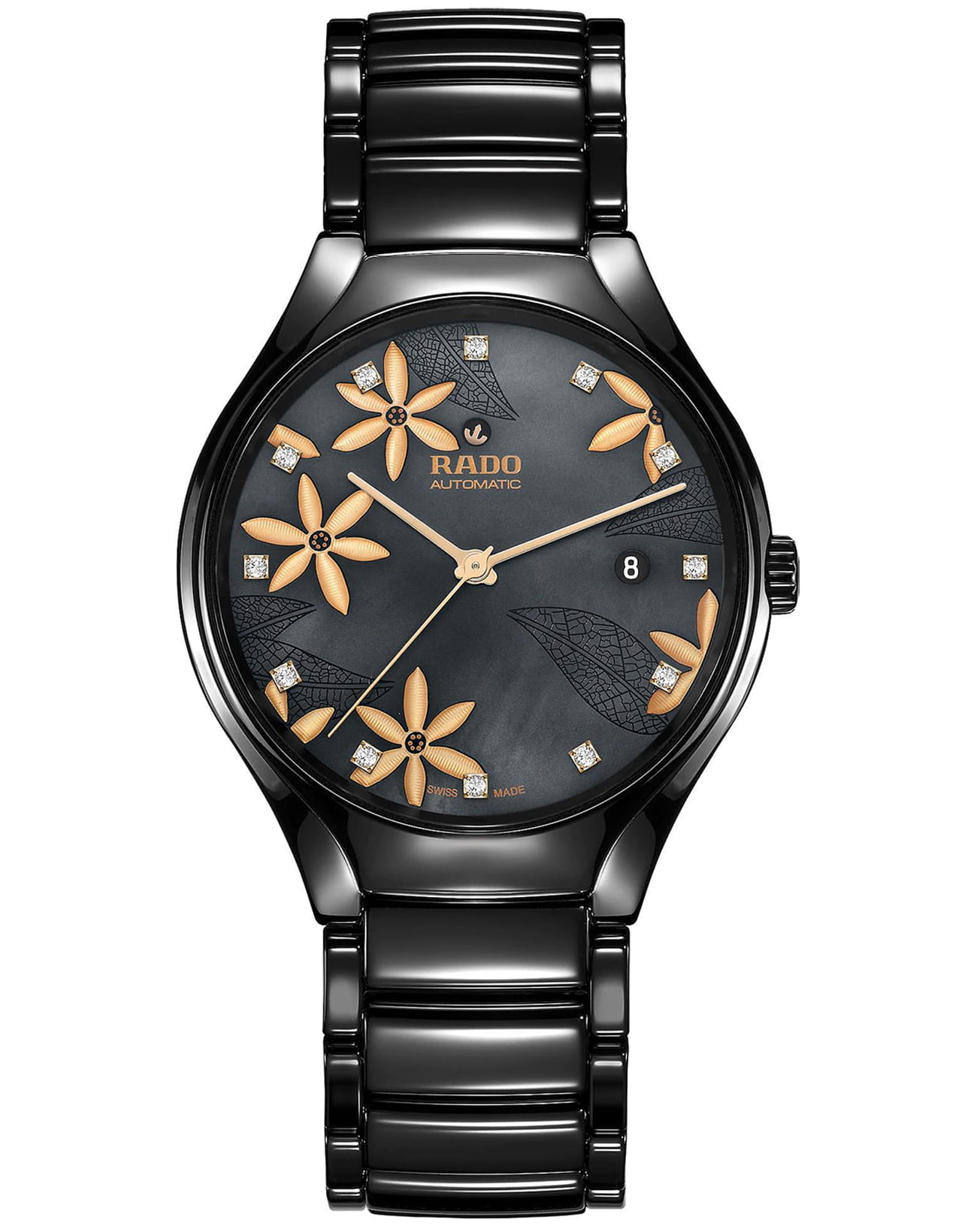 Rado Rado True Great Gardens of the World Chapter 2 R27109902 Automatic R27109902 механические женские часы  циферблат, браслет высокотехнологичная плазменная керамика — вид спереди