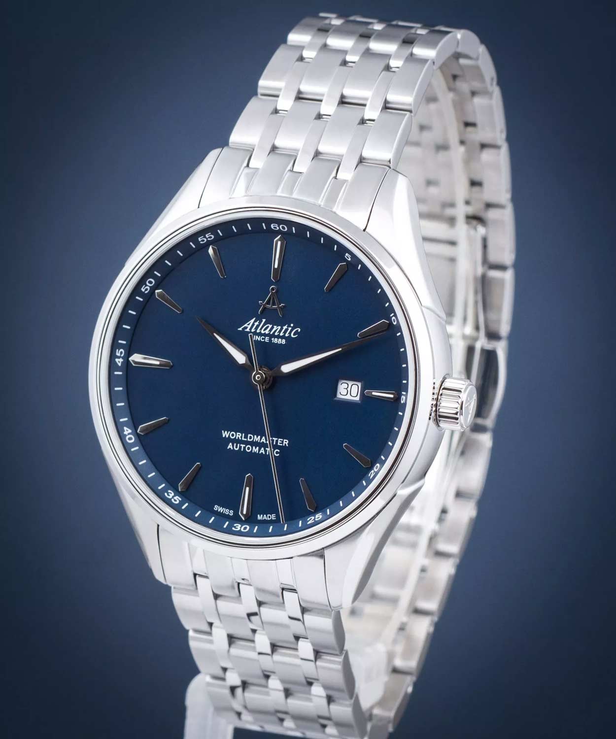 Atlantic Atlantic Worldmaster 1888 52759.41.51SM мужские часы синий циферблат на запястье