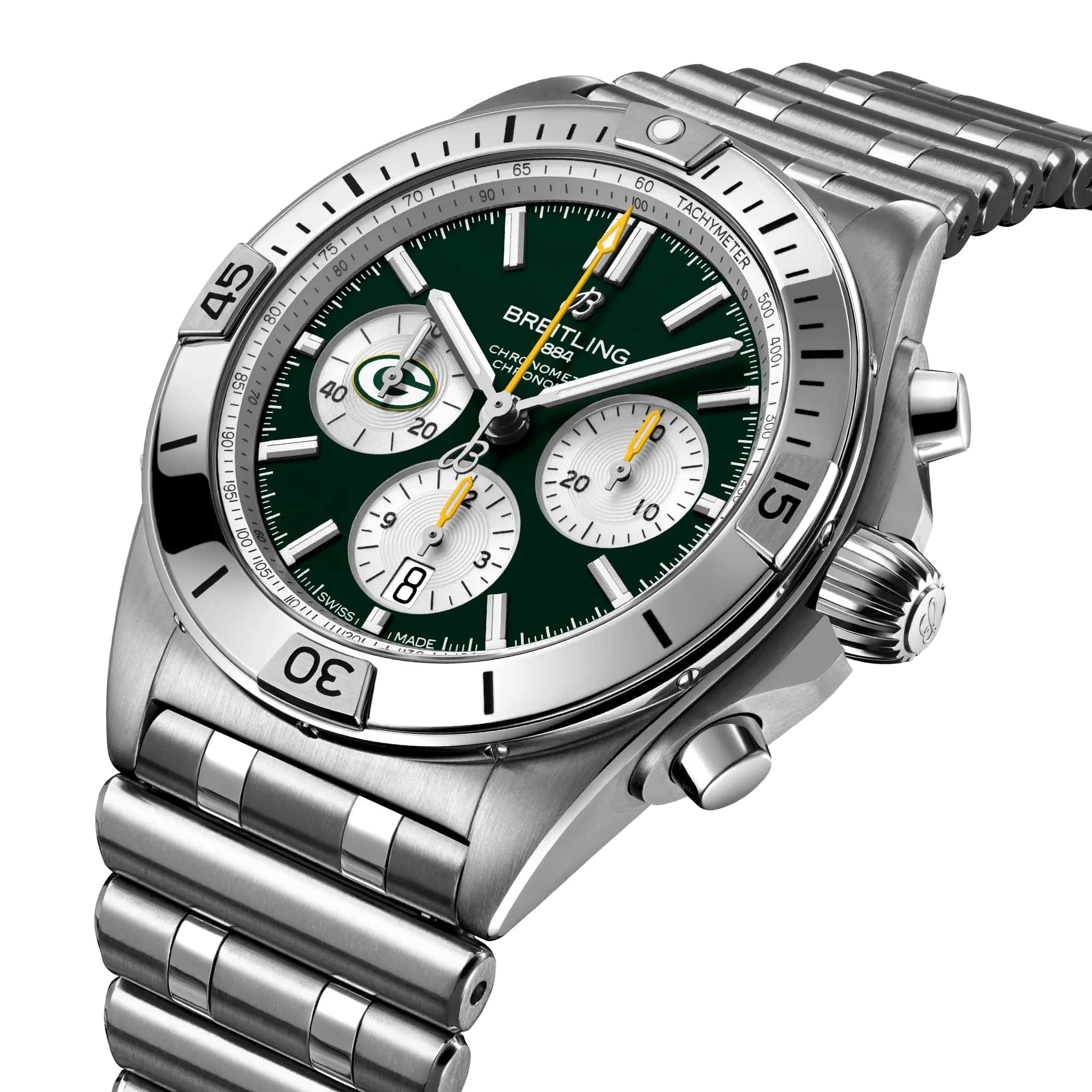 Breitling Breitling Chronomat B01 42 NFL Green Bay Packers Edition AB01342B1L1A1 , наручные мужские часы фото под углом