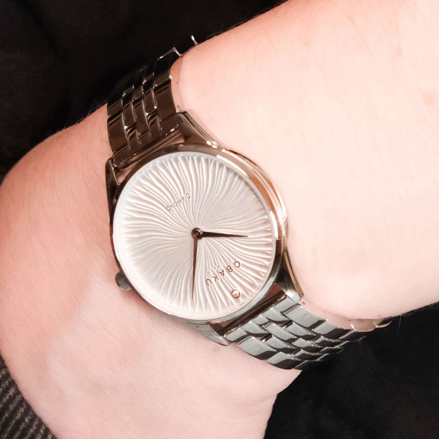Obaku Obaku Diamond V297LXCISC кварцевые женские часы часы крупный план серебристый циферблата