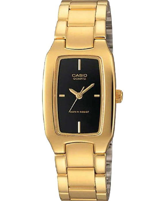 Casio Casio Collection LTP-1165N-1C  LTP-1165N-1C кварцевые женские часы черный циферблат, браслет нержавеющая сталь с ip-покрытием — вид спереди