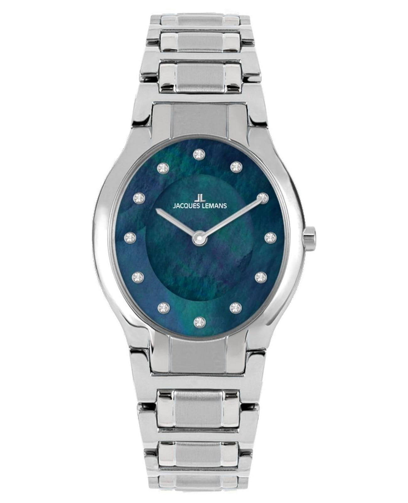 Jacques Lemans Jacques Lemans Florence 1-2155A  1-2155A кварцевые женские часы бирюзовый циферблат, браслет нержавеющая сталь — вид спереди