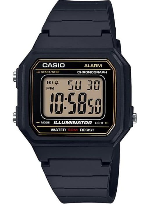 Casio Casio Illuminator W-217H-9AVDF (W-217H-9A)  W-217H-9A кварцевые мужские часы серый циферблат, браслет пластик — вид спереди